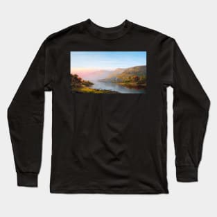 Mountain River Scene Autumn Long Sleeve T-Shirt